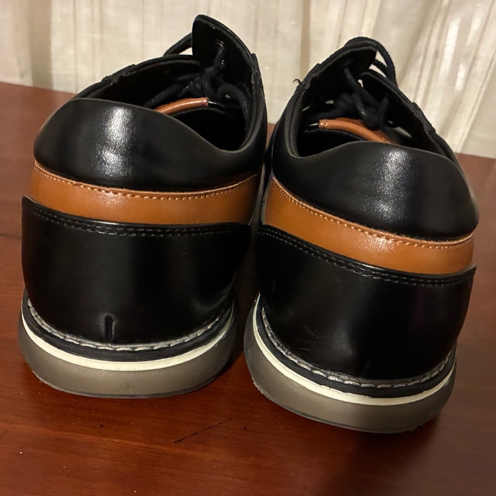 Men's Black Derby Shoes - Classic Lace-Up Oxfords 11 - Picture 3 of 4